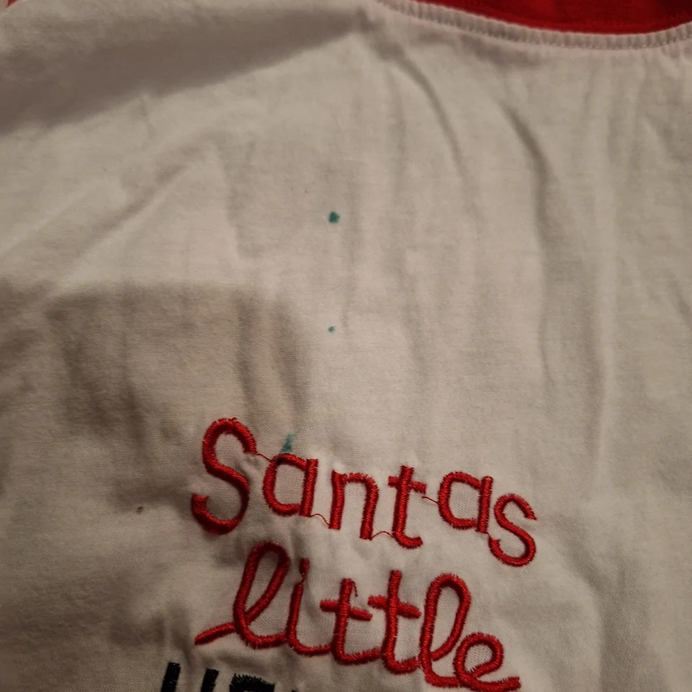 🍦 Santa's Little Helper long sleeve reindeer Christmas pajama top🦋